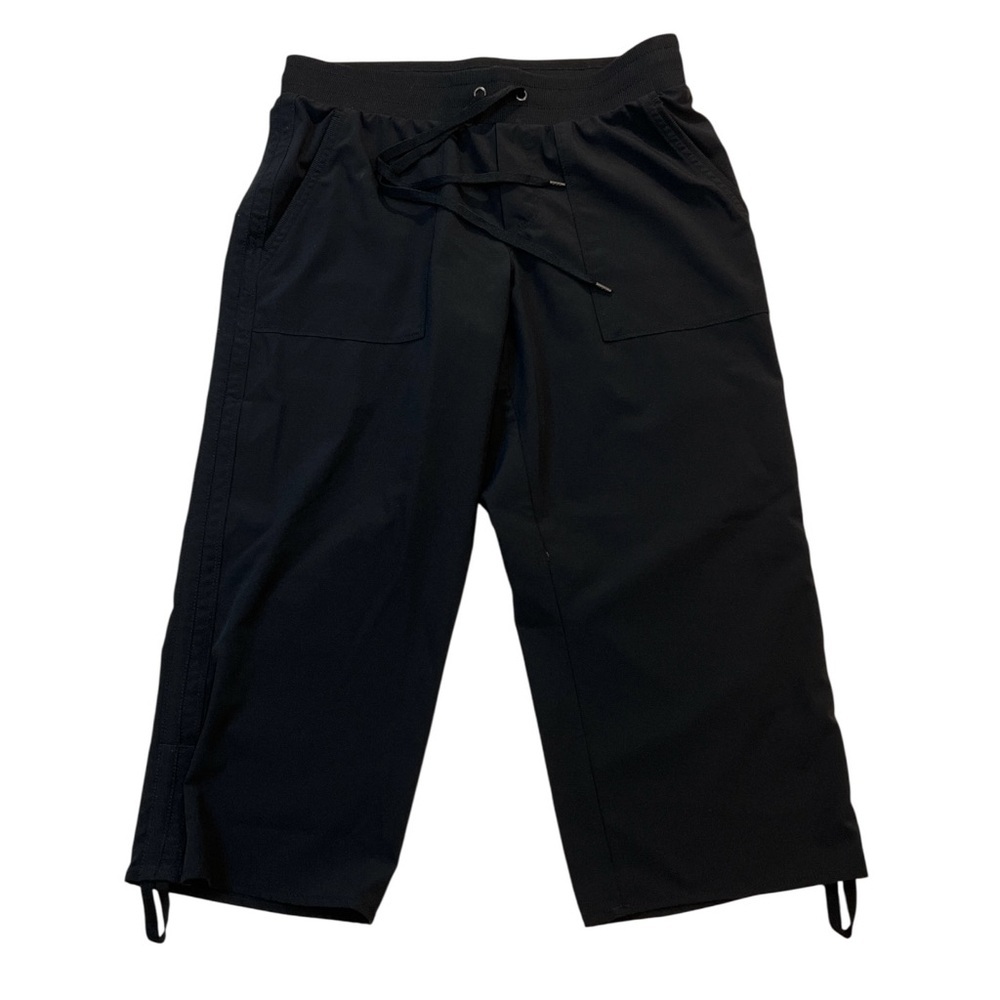 Khakis & Co. Capri Pants, Drawstring Waist, Adustible‎ Cinch Hem, Black, Size 8